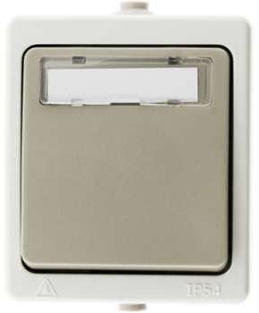 Bouton poussoir porte étiquette Gris Clair - IP54 - Bouton poussoir porte étiquette