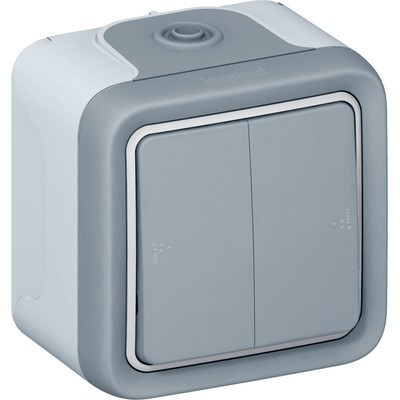 LEGRAND - Plexo double va et vient gris saillie