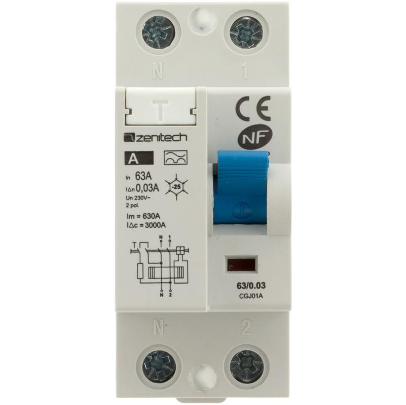 Interrupteur différentiel 63/2 30 mA Type A - ZENI