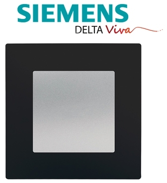 Siemens - Poussoir Silver Delta Viva + Plaque Noir
