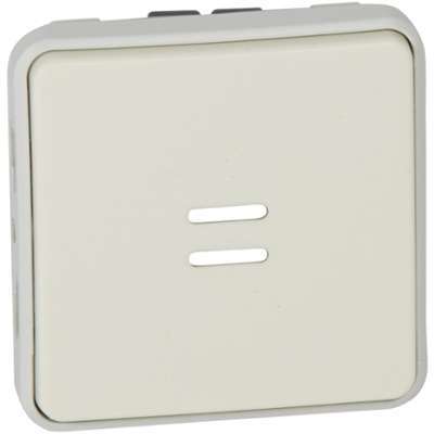 Poussoir NO lumineux Prog Plexo composable blanc -