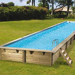 PISCINE LINEA BOIS 15,50 x 3,50 x 1,55 m - UBBINK