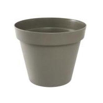 Pot de fleur rond en polyéthylène TOSCANE Taupe 80cm Pot de fleur rond en polyéthylène