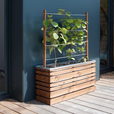 Jardinière en bois treillis FSC Ling Z 110 Litres