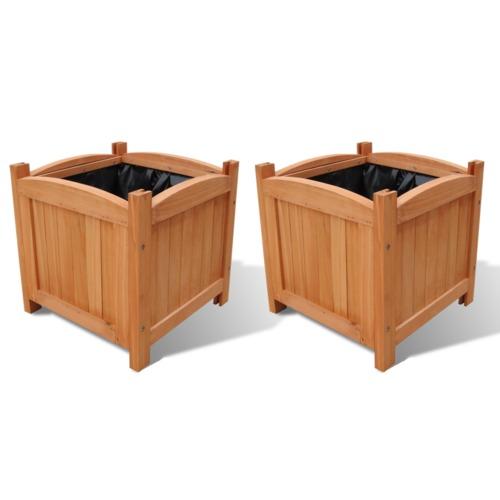 VidaXL Lot de 2 bacs à fleurs en bois 30 x cm
