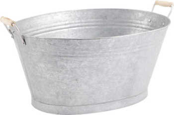 Jardinière bassine en zinc givré