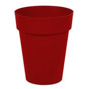 Pot de fleur haut rond en polyéthylène TOSCANE Rouge Pot de fleur haut rond en