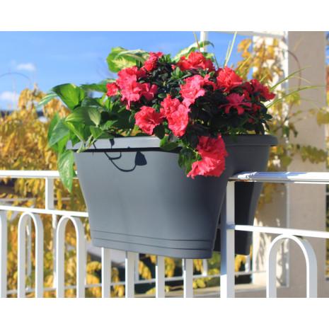 Jardinière à balcon corsica gris anthracite