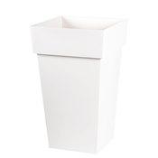 Pot de fleur haut carré en polyéthylène TOSCANE Blanc Pot de fleur haut carré en