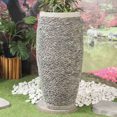 Pot bac jardinière forme oeuf en galet 100 cm