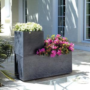 Jardinière plastique anthracite Volcania EDA - 100