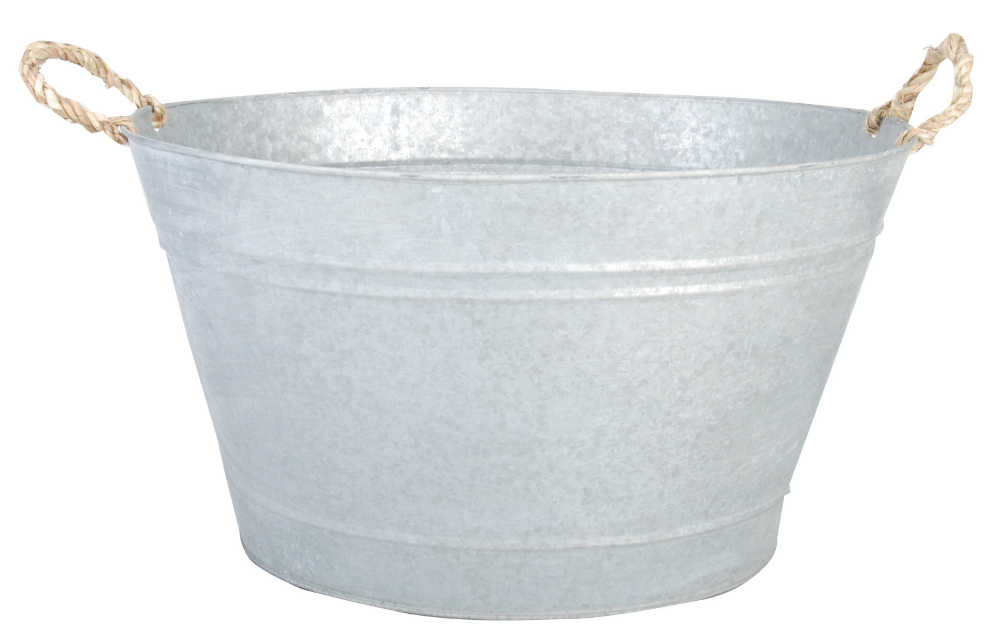Jardinière Bassine en Zinc patiné à poser 48x37x28