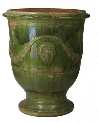 Vase dAnduze Vieilli vert D.46xH.55cm - Poterie d
