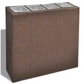 VidaXL 1 Bac Rectangle Pot de Fleurs en Rotin Marr