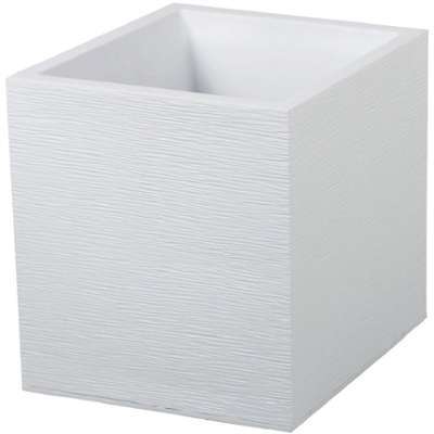 Pot plastique carré Graphit Eda - 31 l - Blanc cér