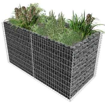 VidaXL Jardinière Gabion Acier 180 x 90 100 cm Argenté VidaXL Jardinière Gabion Acier