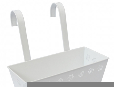 Jardinière en métal coloré blanc