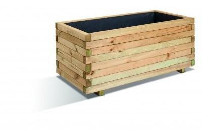 BAC A FLEURS RECTANGULAIRE en Bois STOCKHOLM 100 c