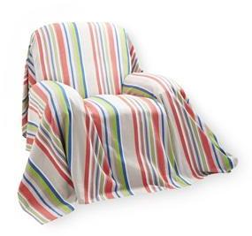 COULEURS PRIX Jeté de fauteuil pur coton rayé COULEURS PRIX Jeté de fauteuil