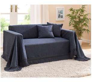 Série de jetés de fauteuils et canapé bleu Série de jetés de fauteuils
