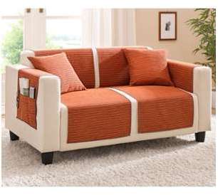 Série de jetés de fauteuils et canapé brique Série de jetés de fauteuils