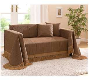 Série de jetés de fauteuils et canapé marron Série de jetés de fauteuils