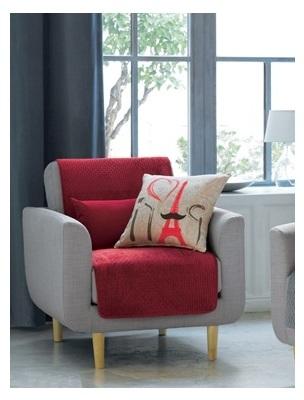 Jeté de fauteuil en velours gris Jeté de fauteuil en velours