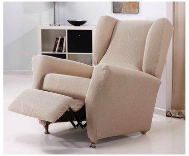 Housse de fauteuil relax unie bi-extensible coton polyester Housse de fauteuil relax unie