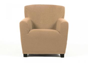 Housse fauteuil 1 place bi-extensible LISA Beige Housse fauteuil 1 place bi-extensible