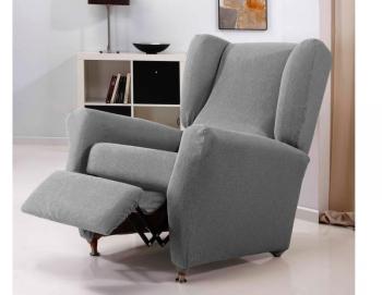 Housse de fauteuil relax unie bi-extensible coton polyester Housse de fauteuil relax unie