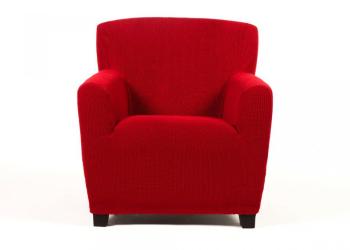 Housse fauteuil 1 place bi-extensible LISA Rouge Housse fauteuil 1 place bi-extensible