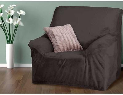 Housse de fauteuil 1 place unie microfibre polyester Housse de fauteuil 1 place