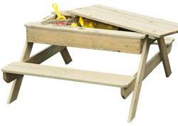 Table de pique nique bois avec bac à sable intégré Table de pique nique bois