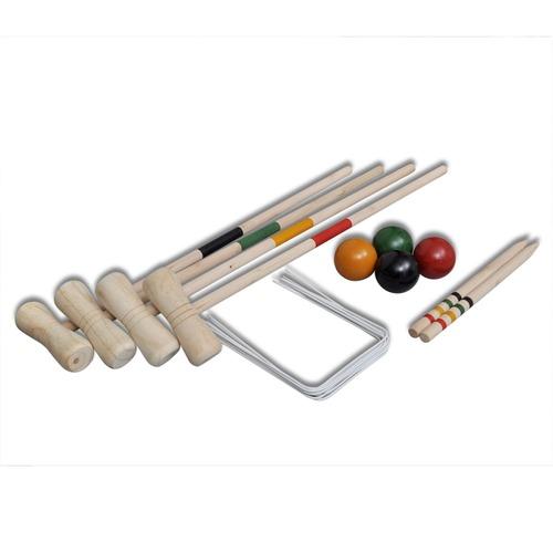 VidaXL Set de croquet en bois 4 joueur