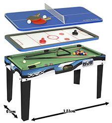 Table multi jeux 3 en 1 122cm