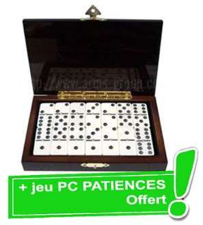 Coffret DOMINOS en bois laqué brillant + jeu PC PA