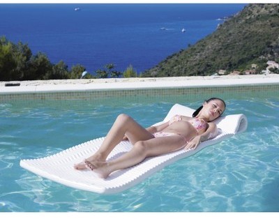 Matelas piscine Américain en mousse - bleu ou blan