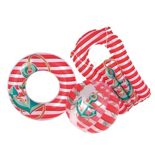 Set de Plage Bouée Ballon Matelas Gonflables Set de Plage Bouée Ballon
