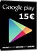Carte cadeau Google Play - 15 euros