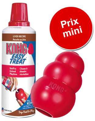 Lot : jouet KONG Classic + Pâte KONG Easy Treat Li