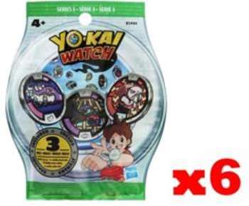 Sachets de 3 médailles Yo-Kai Watch (Série 3) - x6 Sachets de 3 médailles Yo-Kai