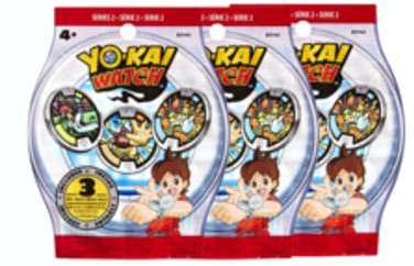 Sachets de 3 médailles Yo-Kai Watch - x3 Sachets de 3 médailles Yo-Kai