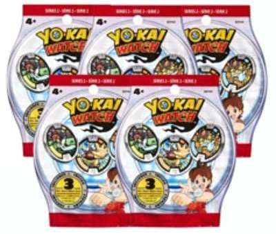 Sachets de 3 médailles Yo-Kai Watch - x5 Sachets de 3 médailles Yo-Kai