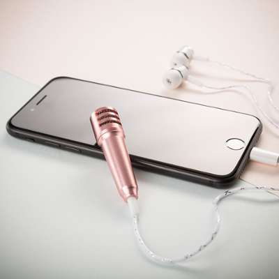 Mini Micro Karaoké pour Smartphone Argent Mini Micro Karaoké pour Smartphone
