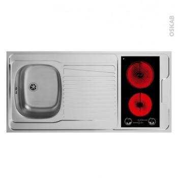 Bloc évier pour kitchenette plaque de cuisson vitr