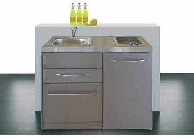 Mini-Cuisine Inox avec Lave-Vaisselle et Vitrocéra