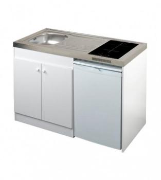 Kitchenette induction Meuble sous évier blanc Avec