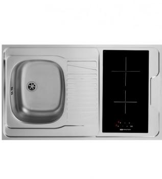Bloc évier pour kitchenette plaque de cuisson vitr