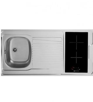 Bloc évier pour kitchenette plaque de cuisson vitr
