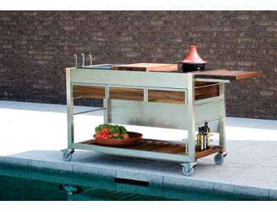 Kitchenette en Bois Massif et Acier Tomboy 140x60c